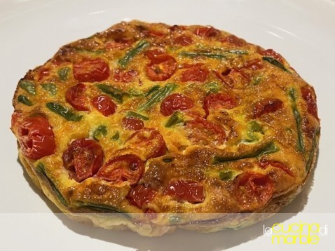 frittata di fagiolini e pomodorini