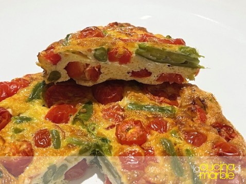 frittata di fagiolini e pomodorini