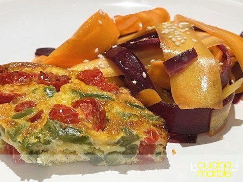 frittata di fagiolini e pomodorini