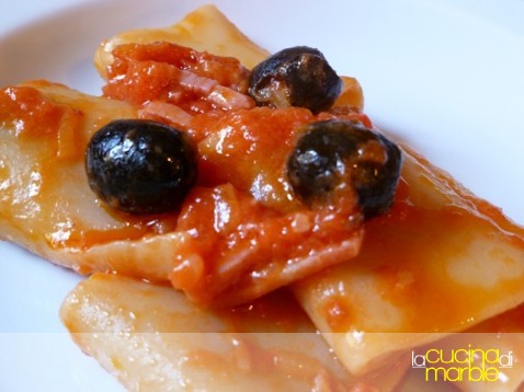 paccheri speck e olive