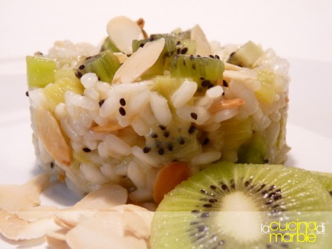 risotto kiwi e mandorle